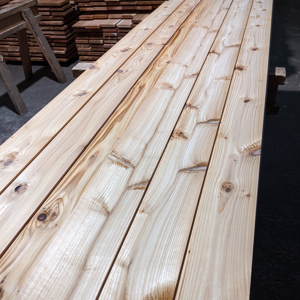 British Larch Vertical Shadow Gap Profile Cladding